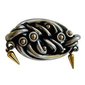 VTG Modernist Fahrenheit Connie Bates Urban NYC Industrial Pin Brooch Brutalist